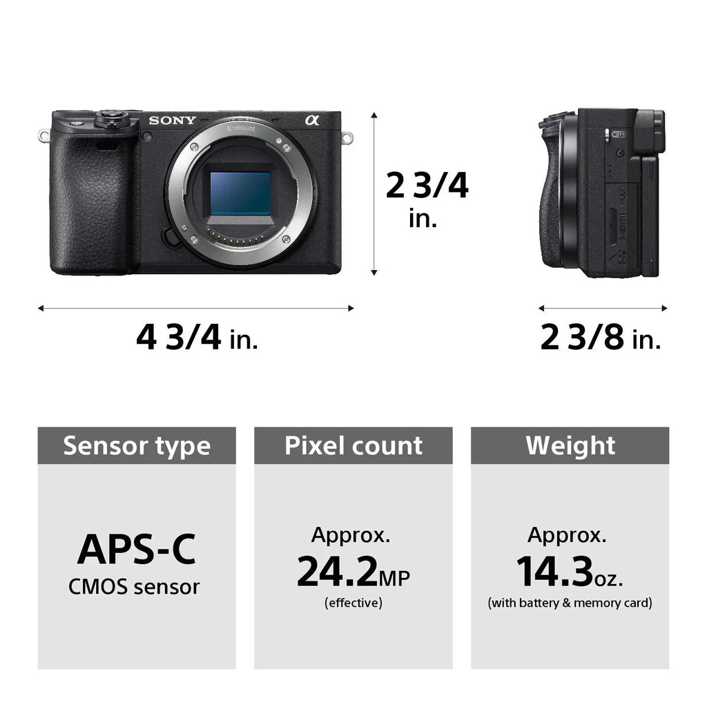 Sony & E Compatible (Refurbished) Restored - Cameras 18-135mm Camera ILCE-6400M/B a6400 Mount Lens Mirrorless - Alpha