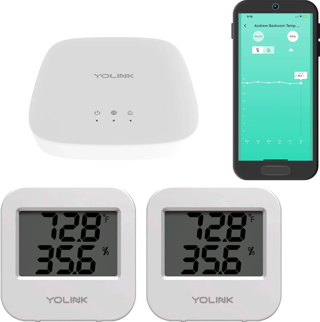 Smartphone to Alerts, Cage/Tank Fridge degrees) Hub 2 Humidity Smart Monitoring Wireless - Temperature Wide / Works Pet Monitoring Range for Freezer (-22 158 Pack IFTTT, Included Alexa with Sensor
