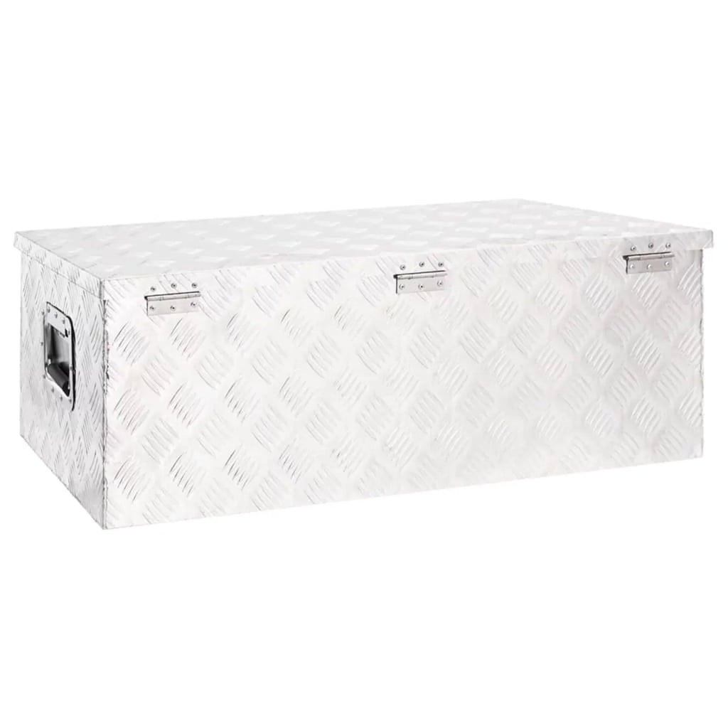 Storage Trailer Anself x Aluminum Camping Box Trip Toolbox Garage, Truck Case Inches 18.5 W Box Vehicle, x H) 35.4 13.2 for Organizer x Lockable (L Tool Underbody Silver x