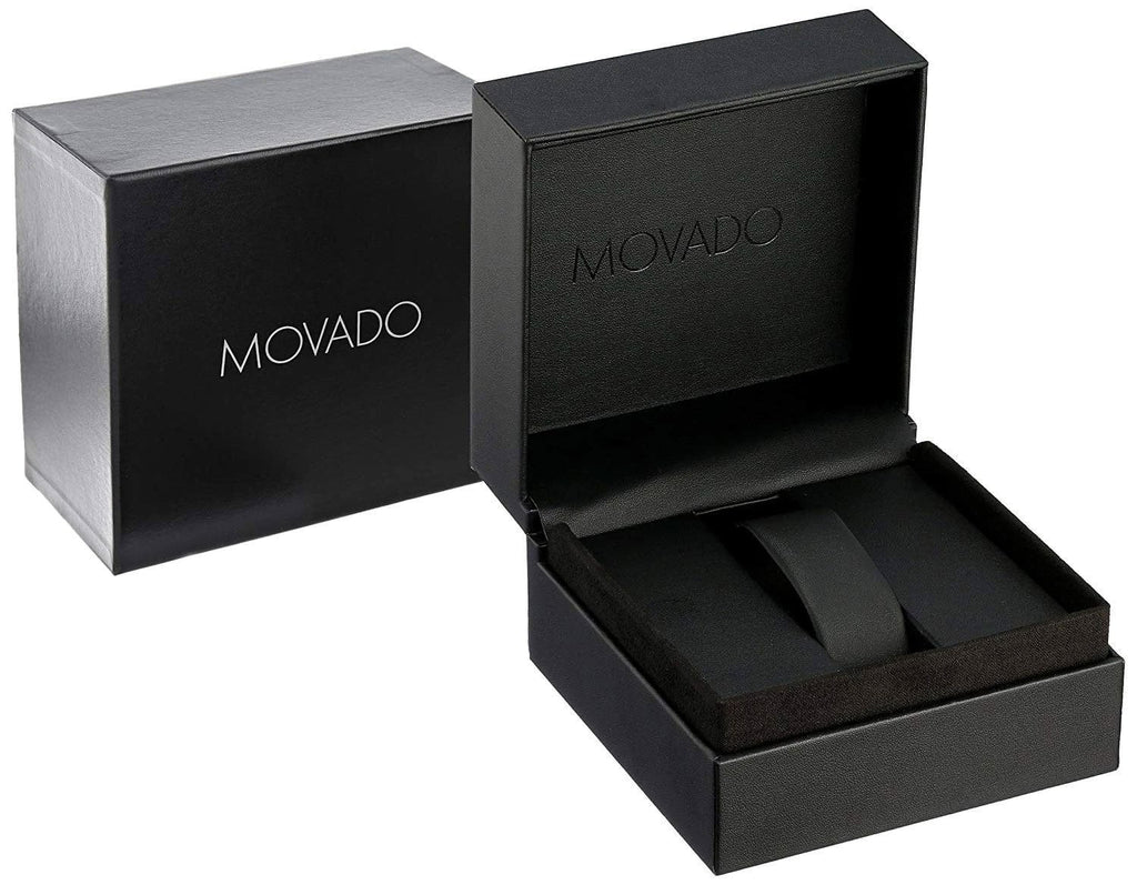 Mesh Black Movado Band Mens Black Watch Bold Steel Dial Stainless Quartz Ion-plated 3600261