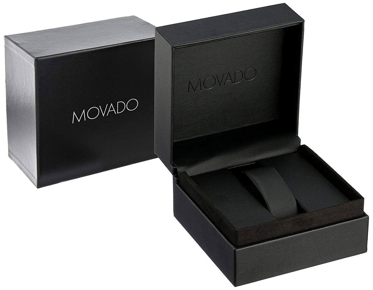 Mesh Black Movado Band Mens Black Watch Bold Steel Dial Stainless Quartz Ion-plated 3600261