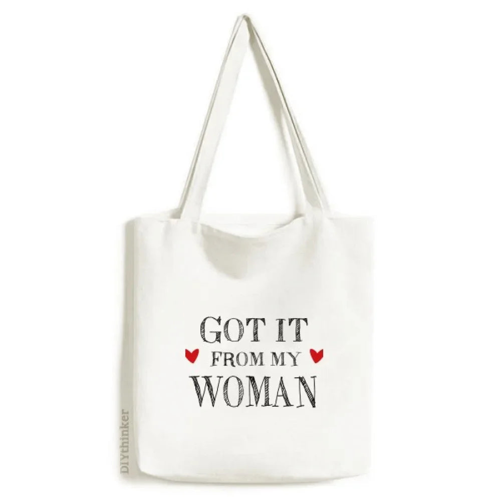 Shopping Canvas From Valentine's My Handbag Satchel Woman Day Casual Got It Tote Bag