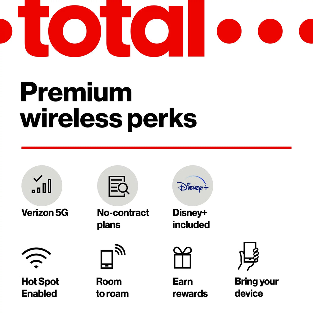 iPhone - 128GB, Apple Plus, Smartphone By Black Prepaid Total 15 Verizon