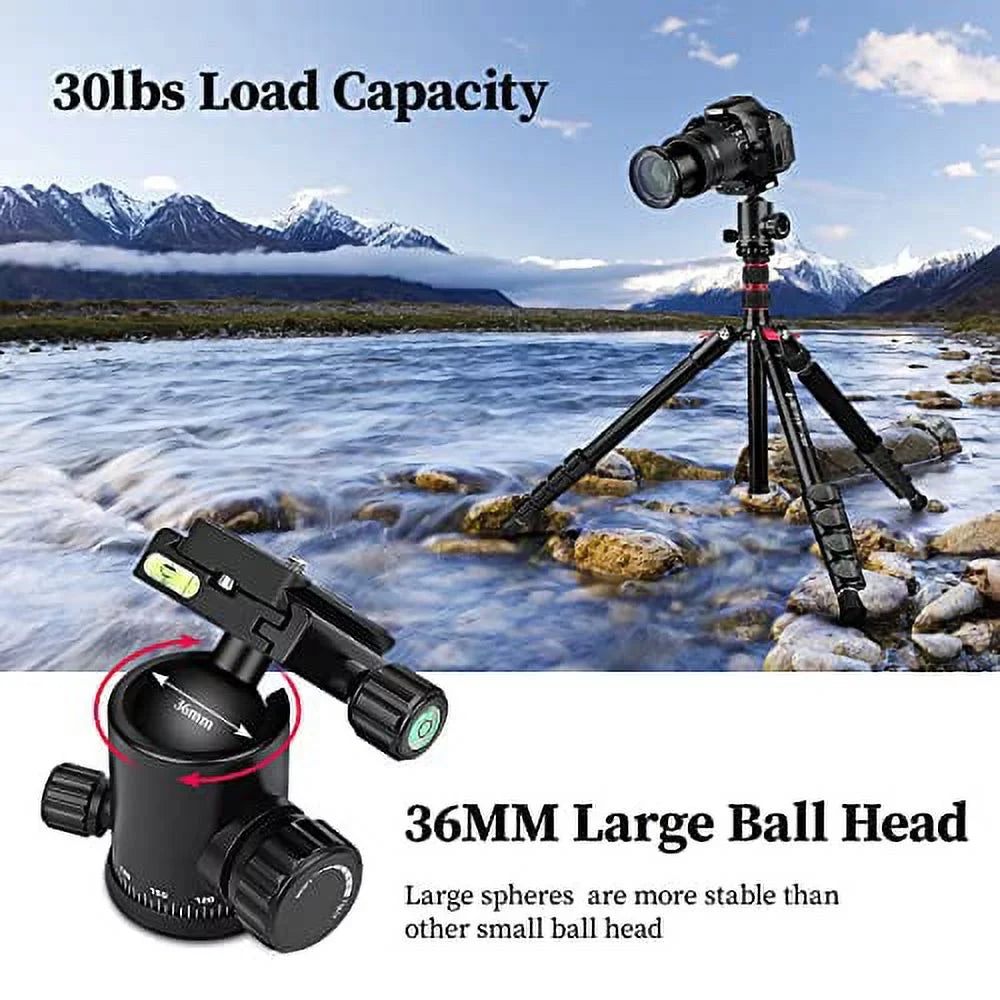 Monopod, Heavy Professional Tripod Load Travel Phone Tripod Aluminium 81 Duty Mount,16.5" Camera 360 Folded and for for Victiv inch Camera, 30lb DSLR Tripod with Size, Degree Ball Head