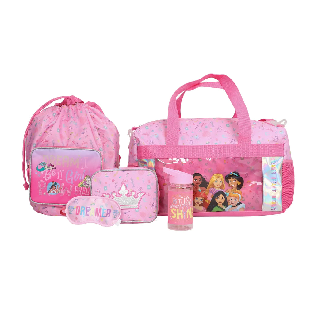 Girls 5-Piece Pink Kids Set Princesses Bag Disney Youth Duffle