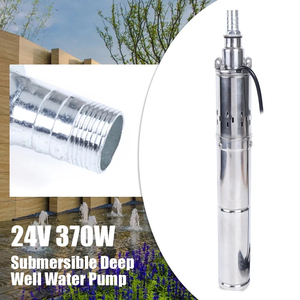 Screw Head 370W Pump Solar for Stainless Irrigation Pond Pump Farm Solar Well Water Deep Pump 24V Submersible