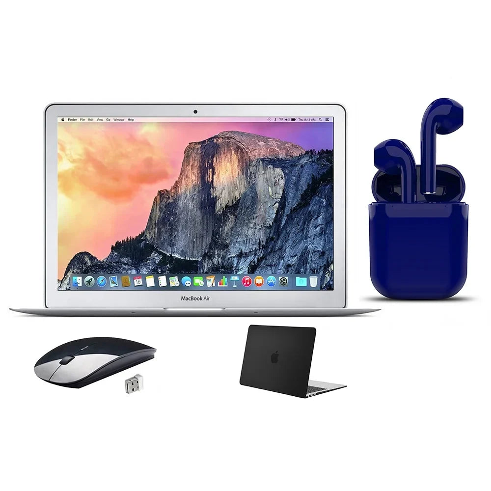 Express Case, MacBook 2 SSD Black Apple OS Airbuds By Bluetooth/Wireless Intel Restored 4GB i5 Mouse, Day 256GB Air Wireless 13.3-inch Mac Certified (Refurbished) Core Bundle: RAM