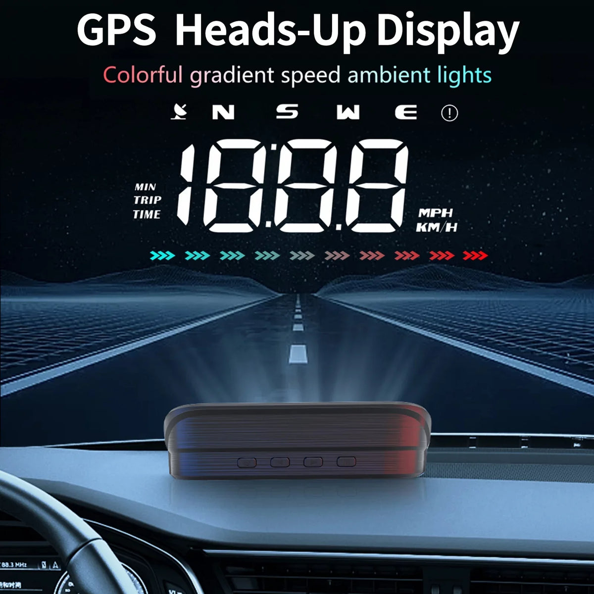 GPS for Alarm Digital Speedometer Heads-Up Car with Display Pinnaco Speedometer Overspeed
