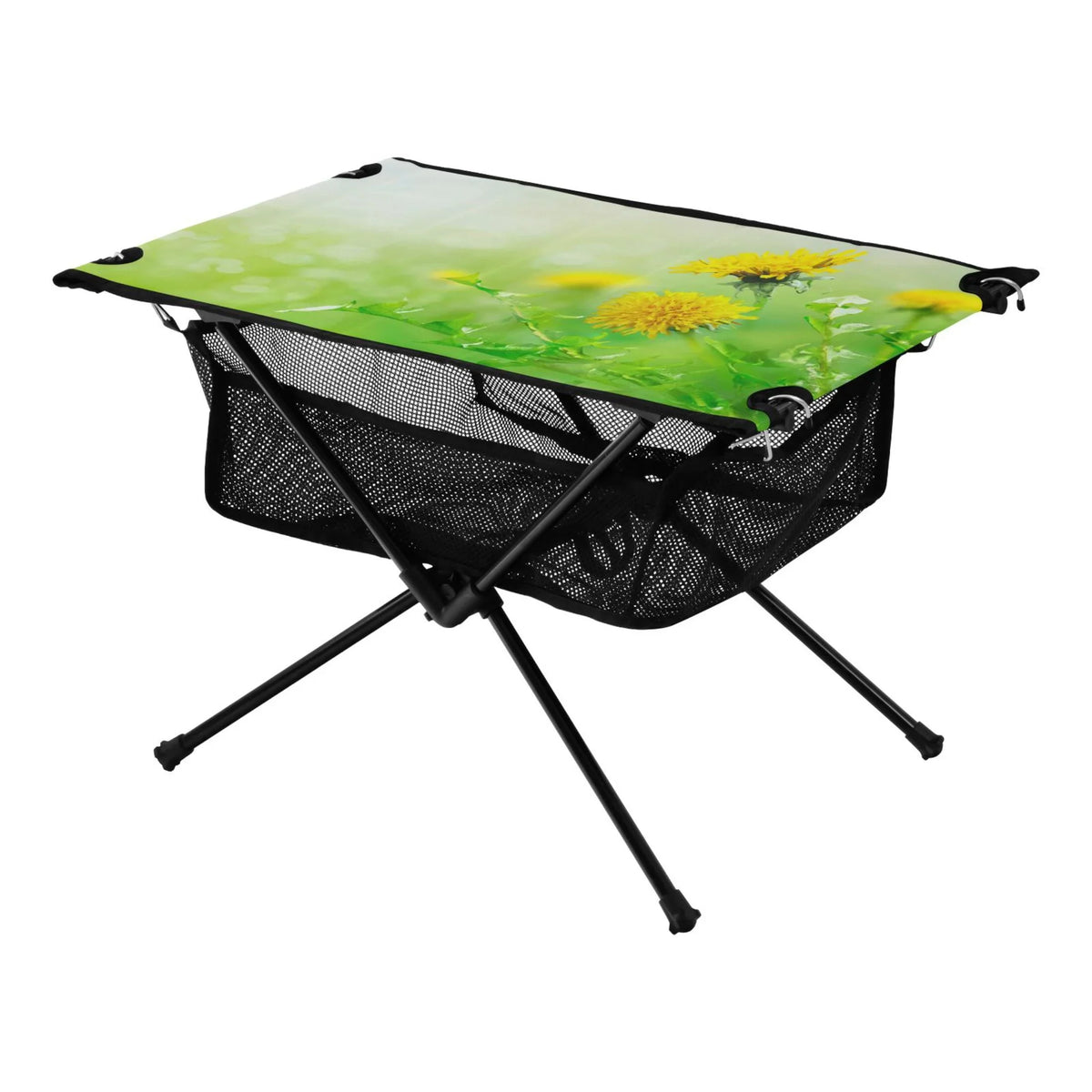 Folding Picnic Fishing Travel Outdoor with Flowers Bag Camping Compact Table Table BBQ Green Table Spring Portable Storage for Beach