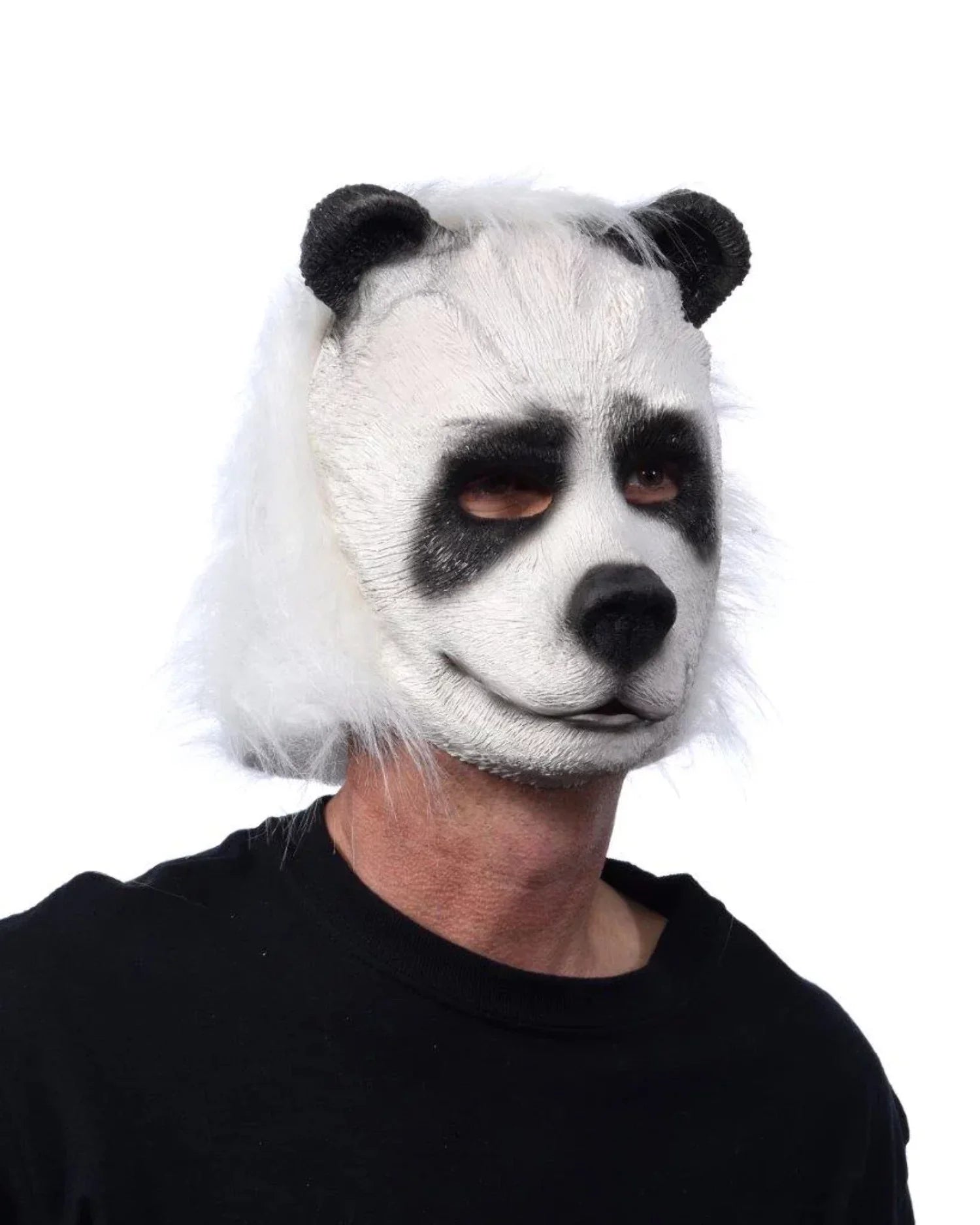 Panda Bear, Black Cute Bear and Mask White