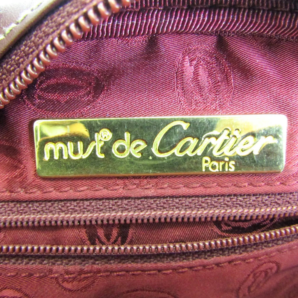Bordeaux Cartier (Good) Must Leather Bag Women's Pre-Owned Shoulder
