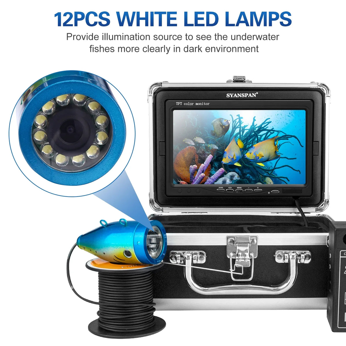 White Underwater Eryue Lamps Sea Buzhi Under Ice Led 15m 12 15m Inch 12 Camera,Camera 15m SYANSPAN Led Infrared Led Ice 7 Lamps 12 Siuke Fish 1200tvl 1200tvl Huiop Camera