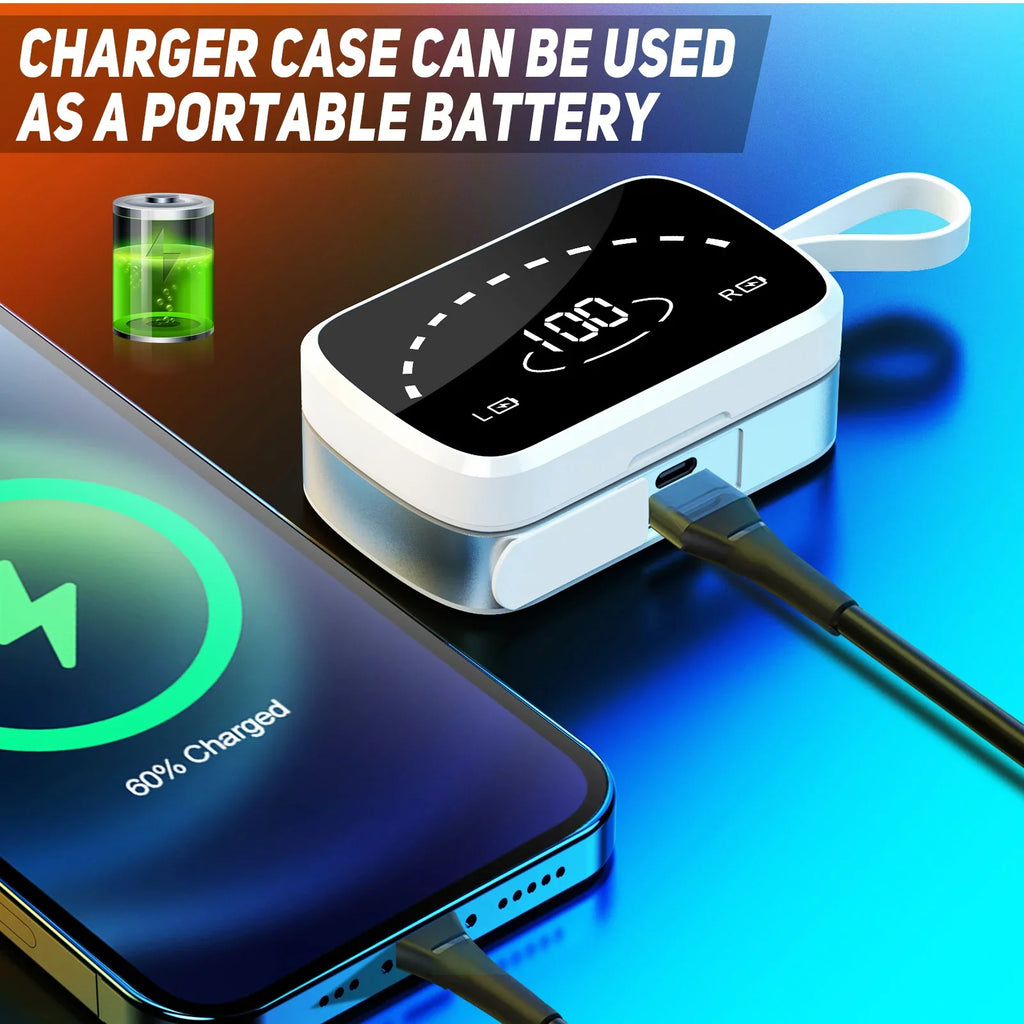 Built-in Premium LED Wireless Display Earbuds Headset Bluetooth for Sound Fidelity Sport Quality K2 Intelligence Case Charging Pro Earphones Realme Mic Headphones 7 Digital