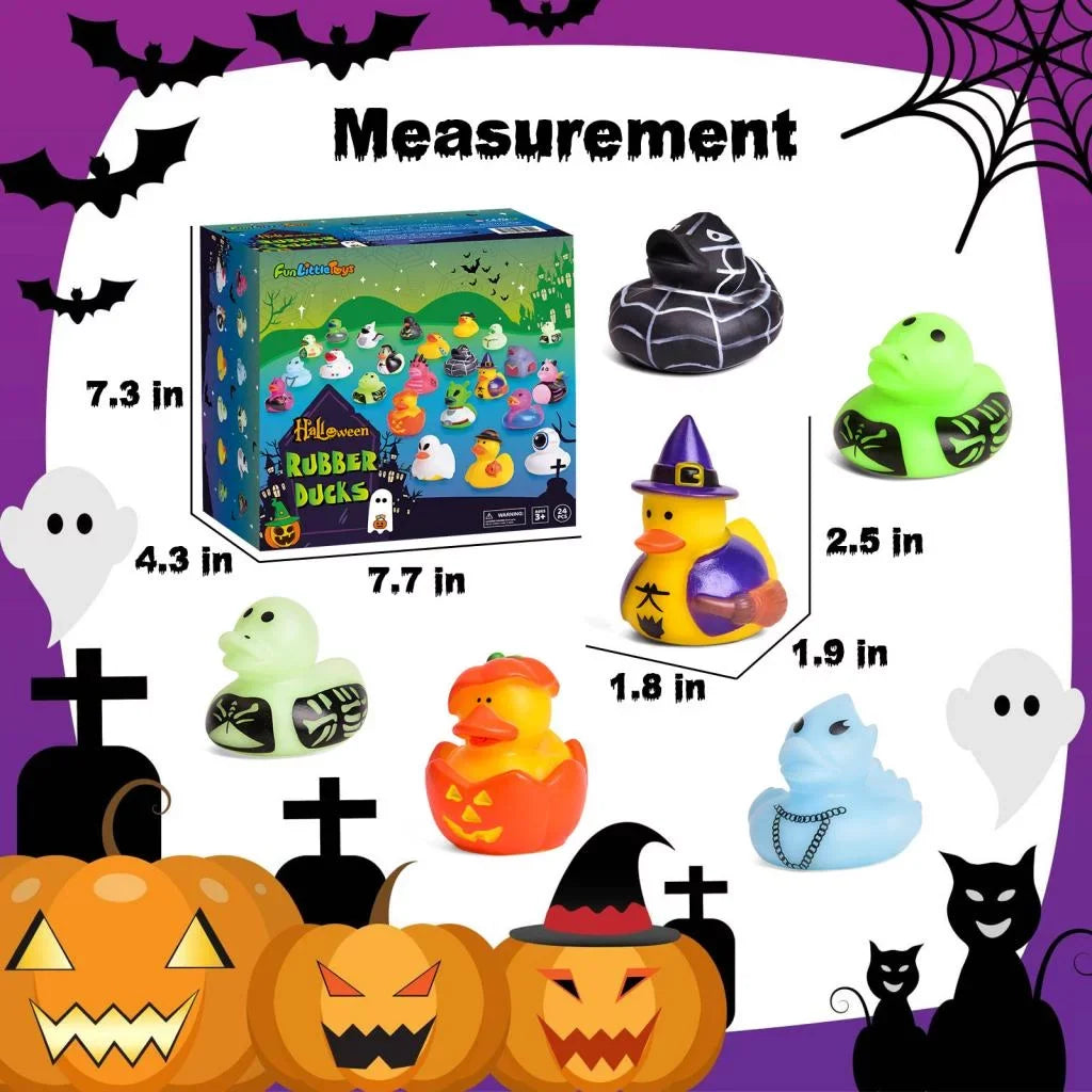Bath Party Ducks,Rubber Ducks or Treat,Halloween Rubber Toys Decor 24 Baby Trick Little Fun for Toys Favors Pcs Showers,Halloween Halloween
