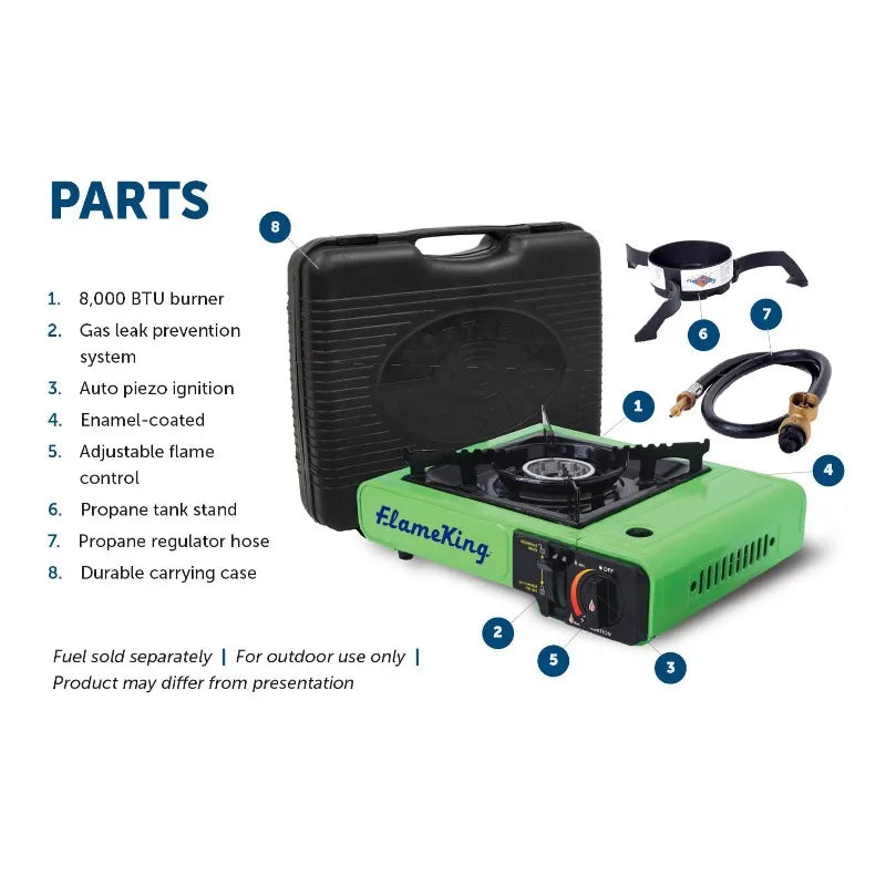 Stove Portable with Multi Butane Burner Case Camping Propane Fuel or Carry
