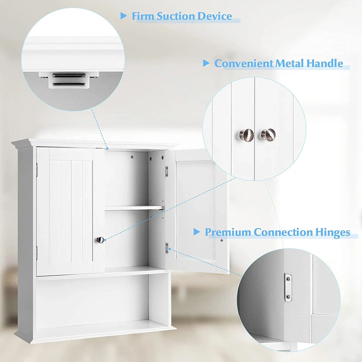 Shelves, Wall Multipurpose Room, Living for Cabinet Cabinet Hanging & Storage Bathroom Doors Wall Bathroom Kitchen Mounted Cabinet, Bathroom Wooden Cabinet Medicine with Storage