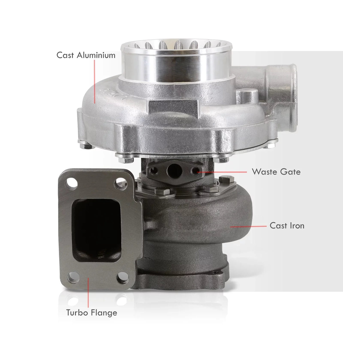 GT30 AJP For T3 Distributors Flange Boost Turbocharger 4-Bolt 0.70 GT3582 Compatible/Replacement Compressor Turbine & 0.82 Cooled GT35 Oil Universal Water Charger GTX3582R Car A/R Turbo AR Anti-Surge