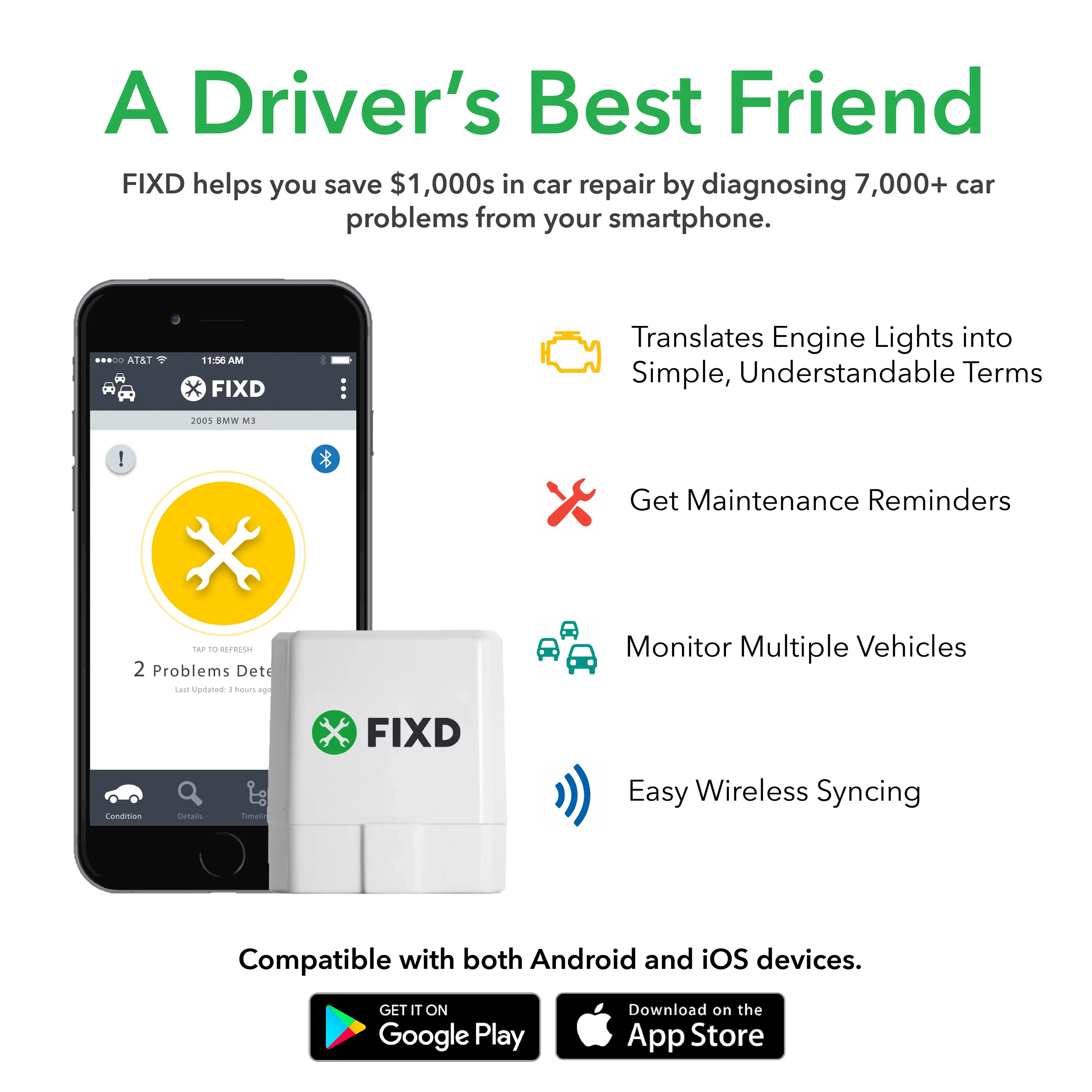 OBD-II II Active FIXD Car-Health Gen Monitor