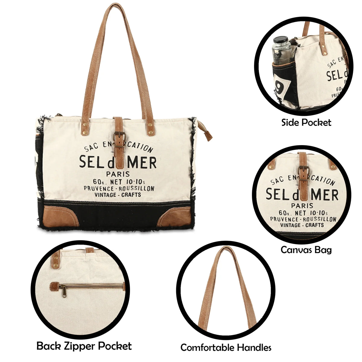 bag mer de upcycled hand tote bag bag Vintage sel bags radiant crafts canvas leather canvas upcycled
